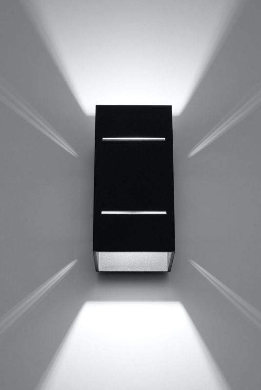 Kinkiet ścienny Sollux Lighting Blocco czarny  1 x G9 x 40W IP20 wym: 20 x 10 x 10 cm - 1 szt.