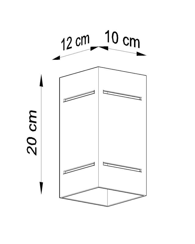 Kinkiet ścienny Sollux Lighting Blocco czarny  1 x G9 x 40W IP20 wym: 20 x 10 x 10 cm - 1 szt.