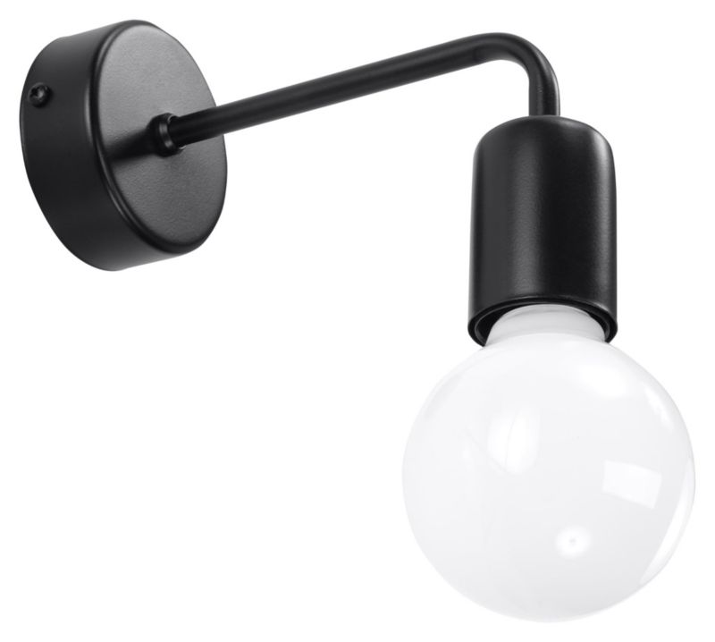Kinkiet ścienny Sollux Lighting Duomo czarny  1 x E27 x 60W IP20 wym: 14 x 19 x 19 cm - 1 szt.
