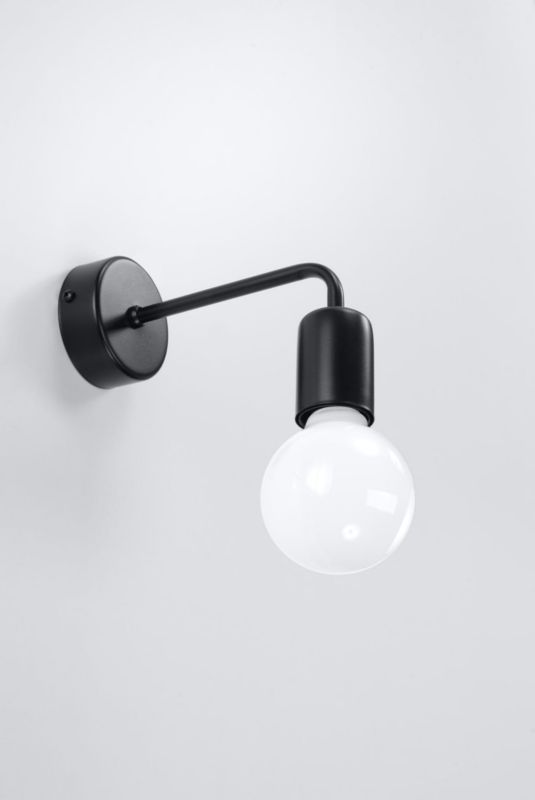 Kinkiet ścienny Sollux Lighting Duomo czarny  1 x E27 x 60W IP20 wym: 14 x 19 x 19 cm - 1 szt.