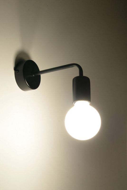 Kinkiet ścienny Sollux Lighting Duomo czarny  1 x E27 x 60W IP20 wym: 14 x 19 x 19 cm - 1 szt.
