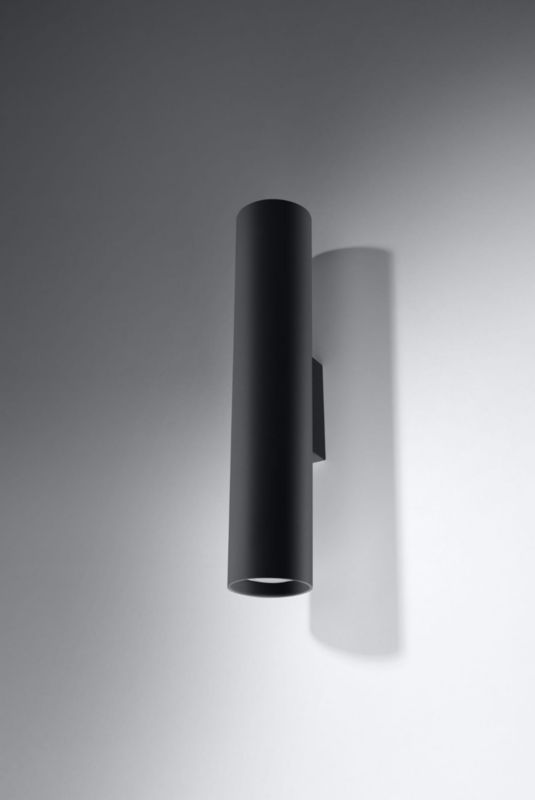 Kinkiet ścienny Sollux Lighting Lagos czarny  2 x GU10 x 40W IP20 wym: 30 x 8 x 8 cm - 1 szt.