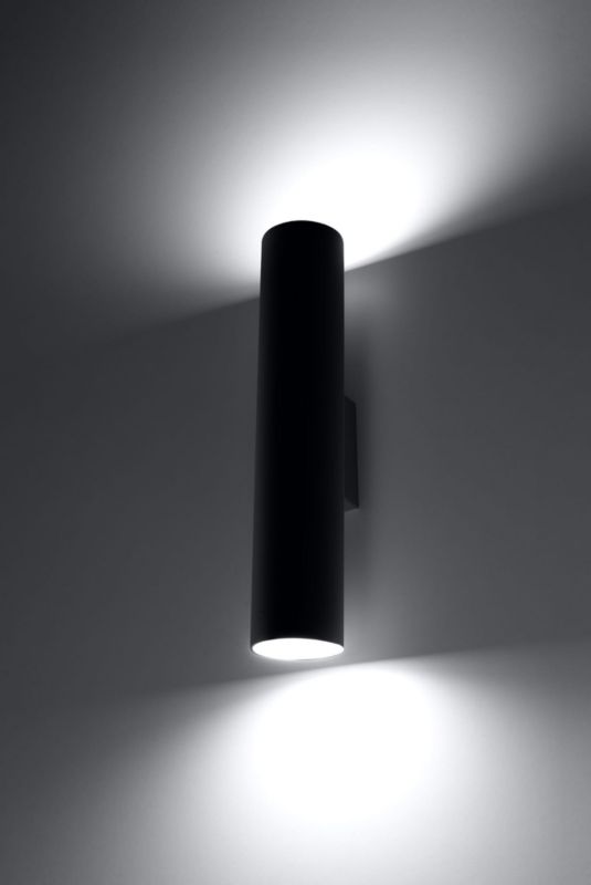 Kinkiet ścienny Sollux Lighting Lagos czarny  2 x GU10 x 40W IP20 wym: 30 x 8 x 8 cm - 1 szt.