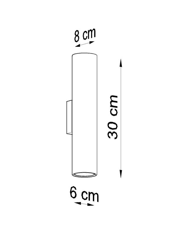 Kinkiet ścienny Sollux Lighting Lagos czarny  2 x GU10 x 40W IP20 wym: 30 x 8 x 8 cm - 1 szt.