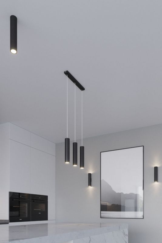 Kinkiet ścienny Sollux Lighting Lagos czarny  2 x GU10 x 40W IP20 wym: 30 x 8 x 8 cm - 1 szt.