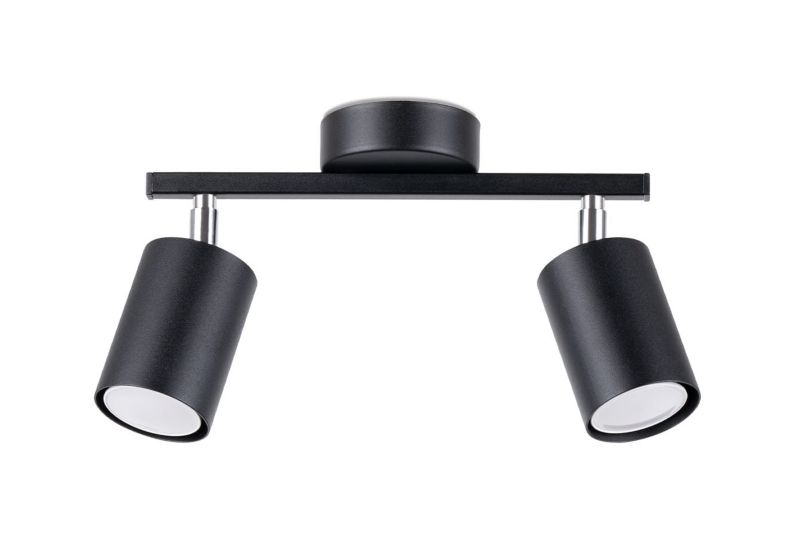 Kinkiet ścienny Sollux Lighting Lemmi czarny-chromowany  2 x GU10 x  IP20 wym: 26 x 8 cm - 1 szt.