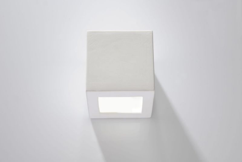 Kinkiet ścienny Sollux Lighting Leo biały ceramiczny 1 x E27 x 60W IP20 wym: 15 x 15 x 15 cm - 1 szt.