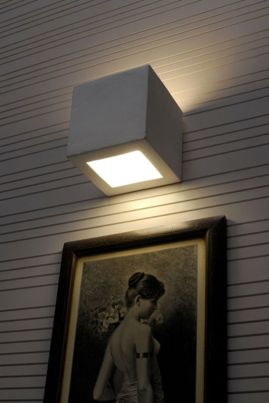 Kinkiet ścienny Sollux Lighting Leo biały ceramiczny 1 x E27 x 60W IP20 wym: 15 x 15 x 15 cm - 1 szt.