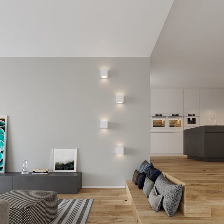 Kinkiet ścienny Sollux Lighting Leo biały ceramiczny 1 x E27 x 60W IP20 wym: 15 x 15 x 15 cm - 1 szt.