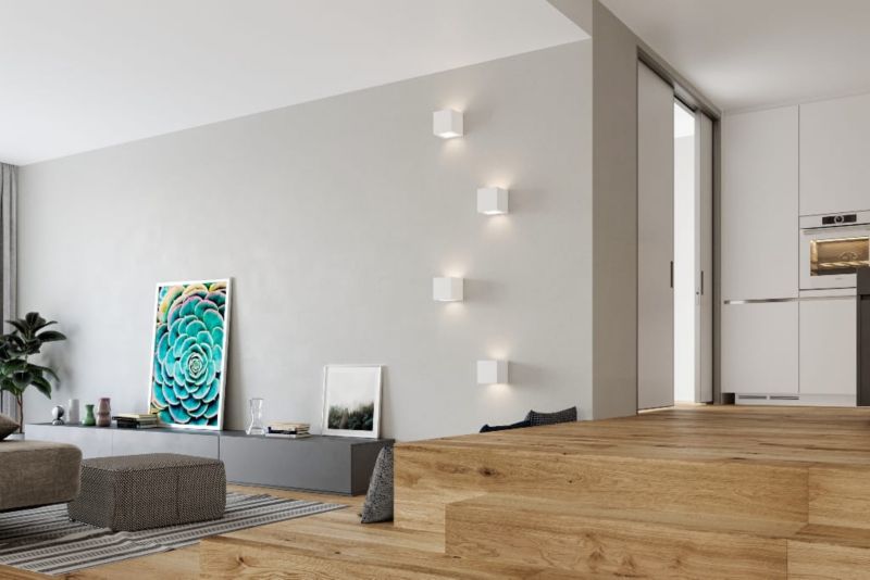 Kinkiet ścienny Sollux Lighting Leo biały ceramiczny 1 x E27 x 60W IP20 wym: 15 x 15 x 15 cm - 1 szt.