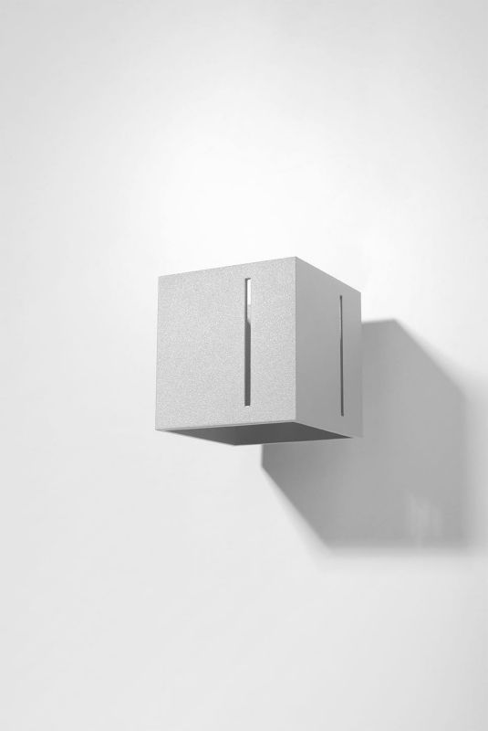 Kinkiet ścienny Sollux Lighting Pixar szary  1 x G9 x 40W IP20 wym: 10 x 12 x 12 cm - 1 szt.