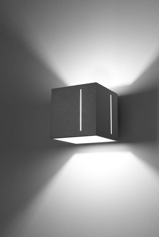 Kinkiet ścienny Sollux Lighting Pixar szary  1 x G9 x 40W IP20 wym: 10 x 12 x 12 cm - 1 szt.