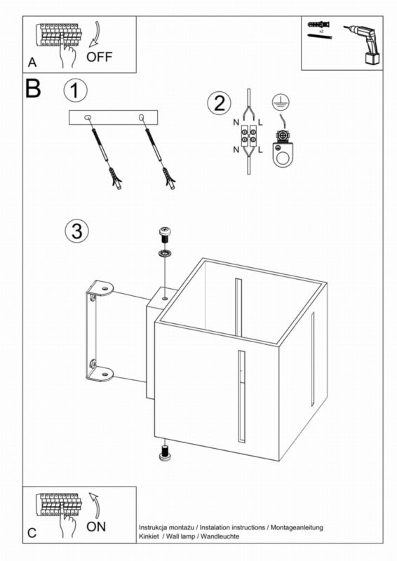 Kinkiet ścienny Sollux Lighting Pixar szary  1 x G9 x 40W IP20 wym: 10 x 12 x 12 cm - 1 szt.