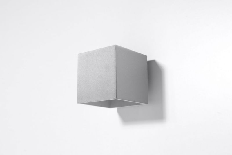 Kinkiet ścienny Sollux Lighting Quad szary  1 x G9 x 40W IP20 wym: 10 x 12 x 12 cm - 1 szt.