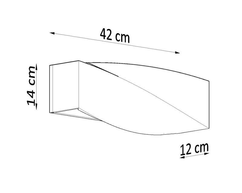 Kinkiet ścienny Sollux Lighting Sigma biały  1 x E27 x 60W IP20 wym: 15 x 42 x 12 cm - 1 szt.