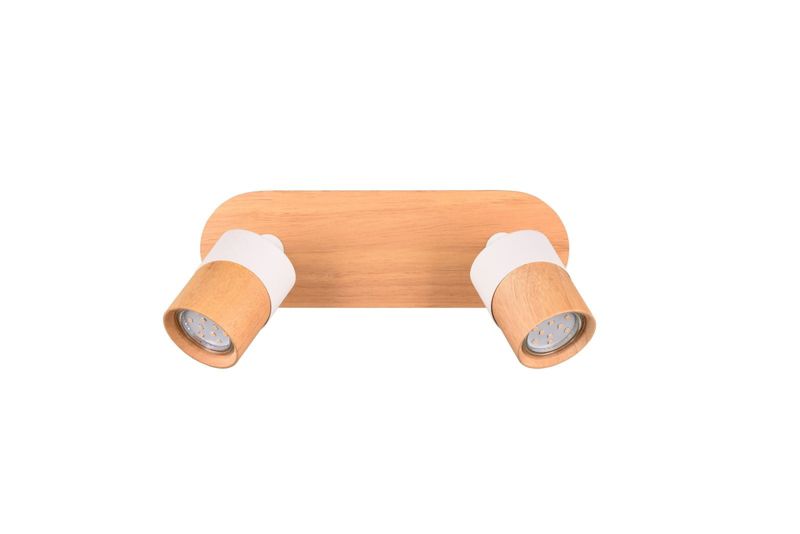 Nástěnné svítidlo Trio Aruni, bílé, světlé dřevo, 2 x GU10 x IP20, rozměry: 28 x 9 cm - 1 ks.