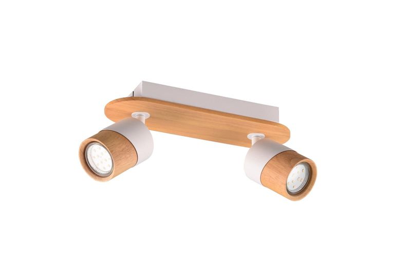 Nástěnné svítidlo Trio Aruni, bílé, světlé dřevo, 2 x GU10 x IP20, rozměry: 28 x 9 cm - 1 ks.
