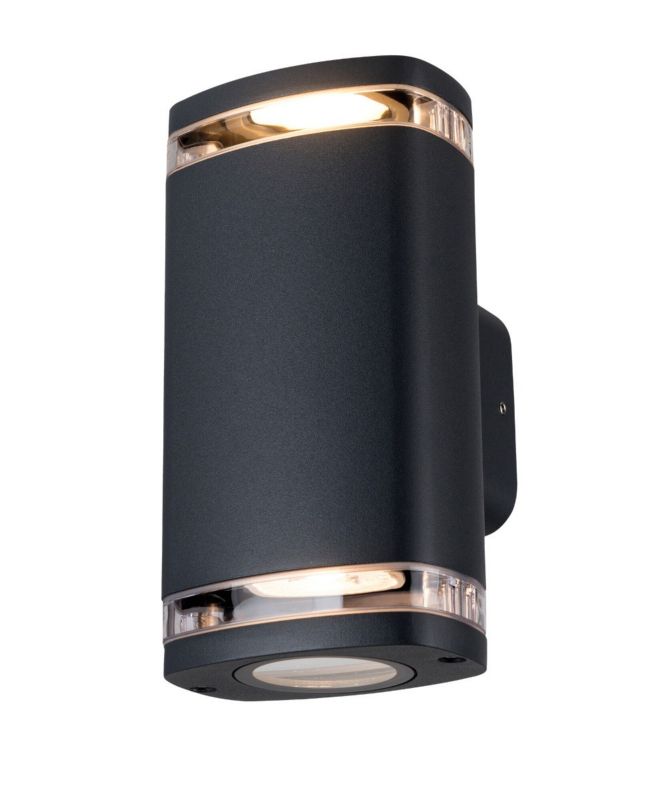 Kinkiet ścienny zewnętrzny Kanlux Zevi czarny  2 x GU10 x 10W IP54 wym: 19 x 10 x 10 cm - 1 szt.