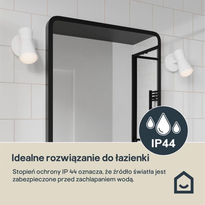 Kinkiet GoodHome Rathong 1 x GU10 IP44 biały