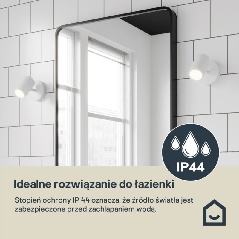 Kinkiet GoodHome Tellot 1 x GU10 IP44 biały
