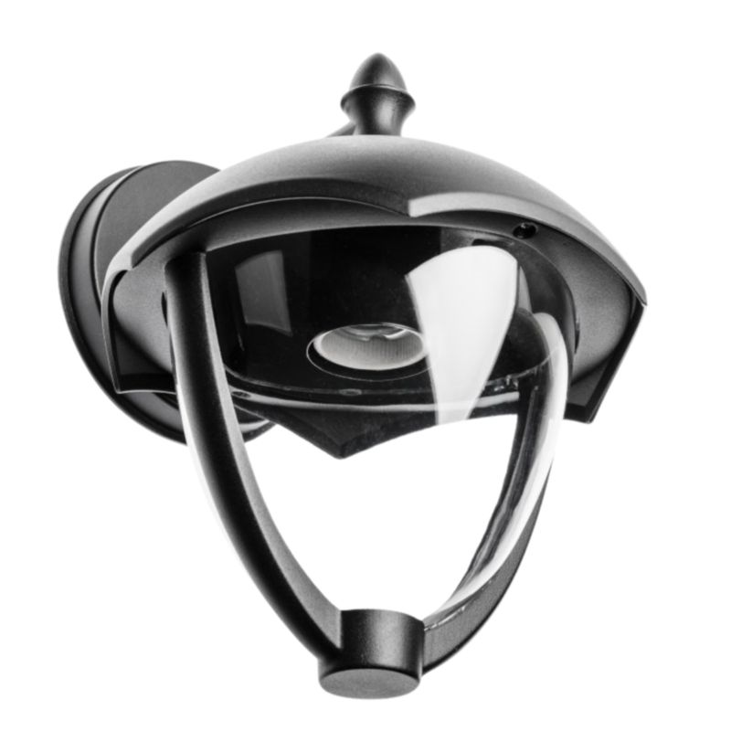 Kinkiet GTV Grande czarny dolny prosty aluminium E27 IP54 60W 1 szt
