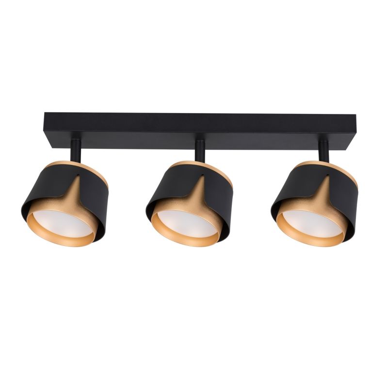 Kinkiet LED XUDO 3-punktowy GX53 Regulowany Czarno-złoty 1 szt.