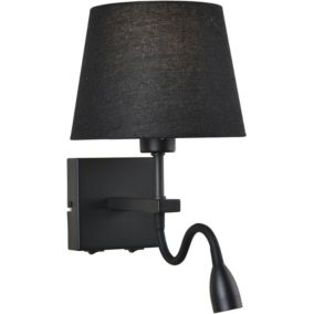Kinkiet Norte 1 x 60 W plus 3 W LED E27 czarny