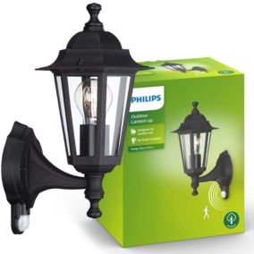 Kinkiet ogrodowy Philips zewnętrzny z czujnikiem ruchu PEKING E27 czarny IP44   1 szt.