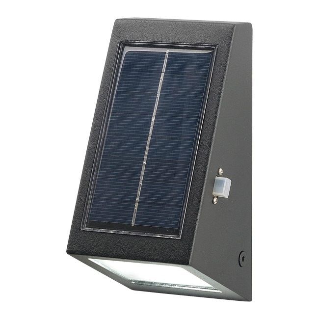 Kinkiet ogrodowy solarny GoodHome Plevna 10 lm 5000 K czarny