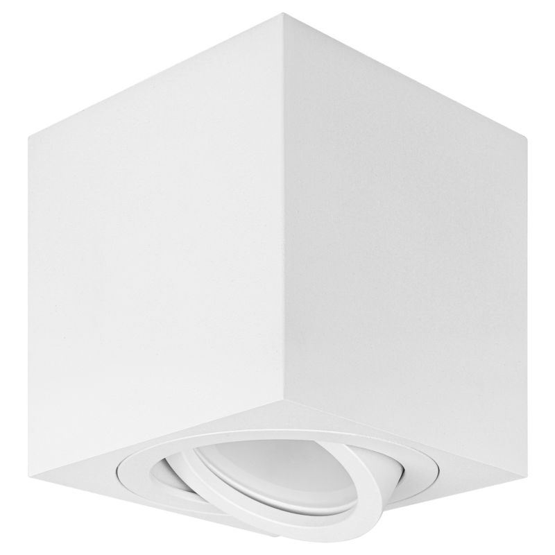 Kinkiet oprawa natynkowa MasterLED GU10 kwadrat 80x80x84 mm spot lampa ruchoma biała 1 szt.
