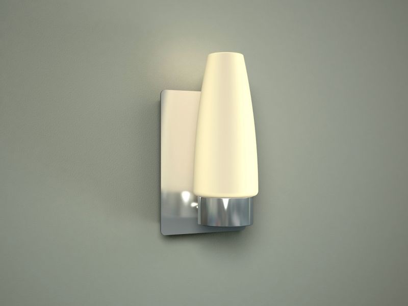 Kinkiet Piton 1 x 25 W E14 szkło białe chrom