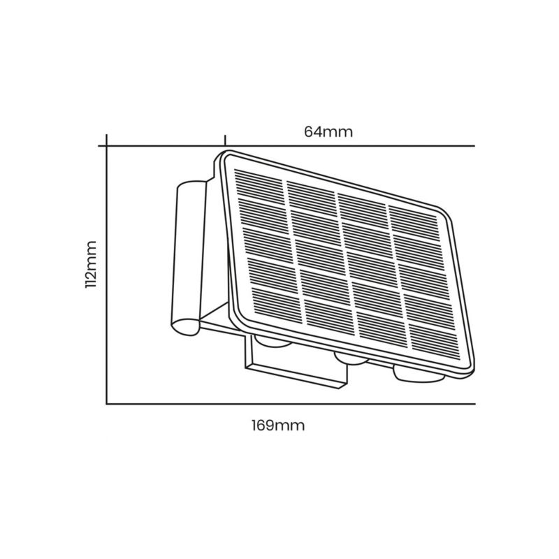 Kinkiet solarny z czujnikiem Eko-Light Alf czarny LED 2W 3000K 50lm  IP54 wym: 11,2 x 16,9 x 6,4 cm aluminium - 1 szt.