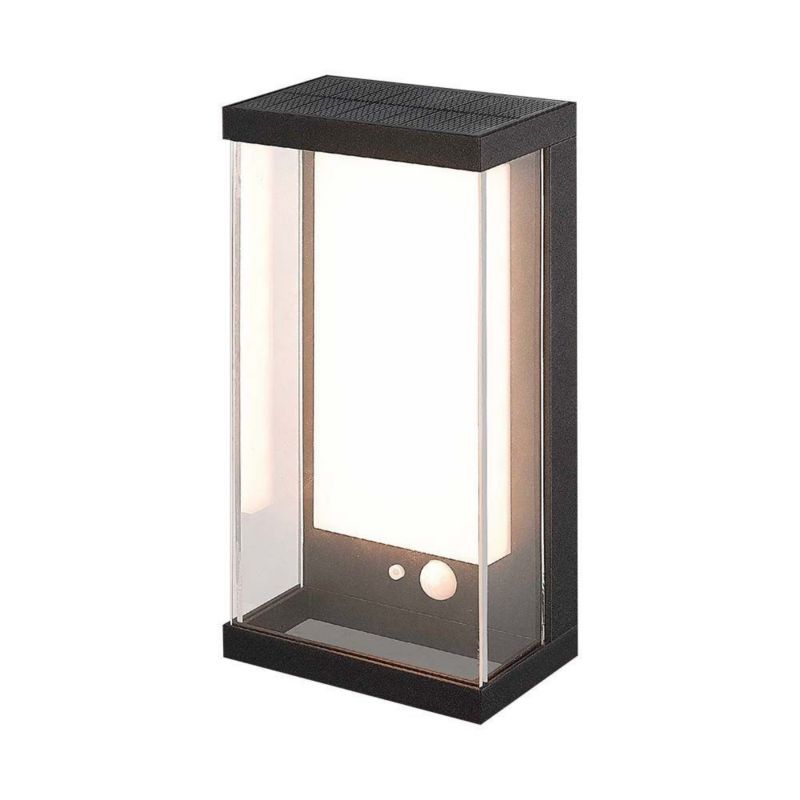 Kinkiet solarny z czujnikiem V-TAC Vt-1193 czarny LED 1W 3000K 95lm  IP54 wym: 25,2 x 12,6 x 8,3 cm aluminium - 1 szt.