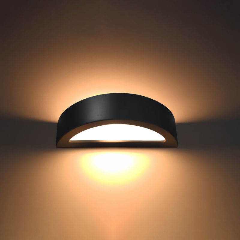 Kinkiet Sollux Lighting ceramiczny ATENA czarny 1 szt.