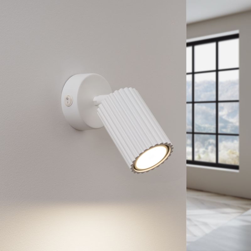 Kinkiet Sollux Lighting KARBON biały z włącznikiem 1 szt.