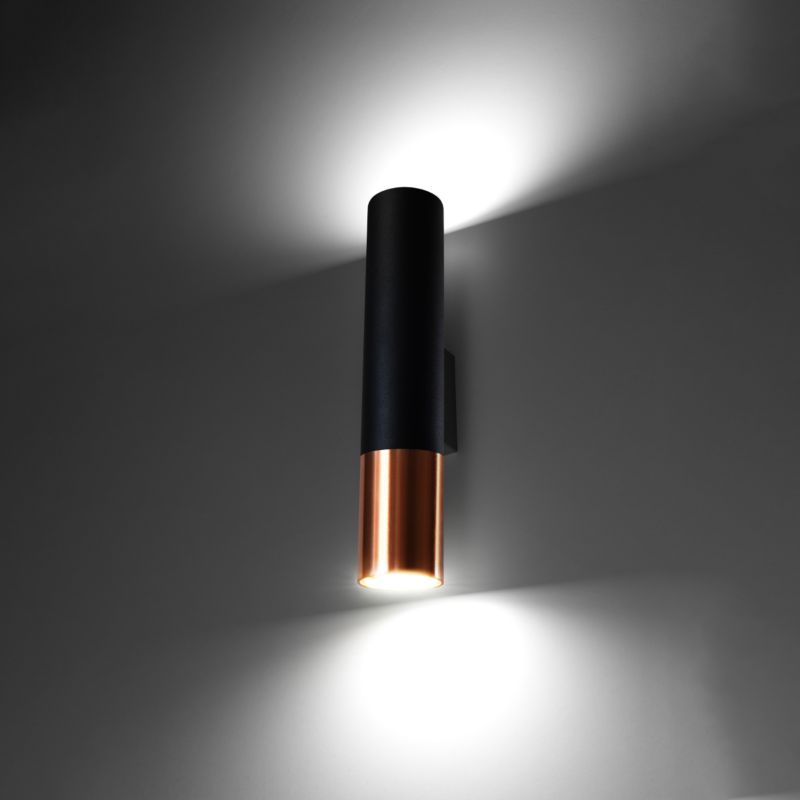Kinkiet Sollux Lighting LOOPEZ czarny/miedź 1 szt.
