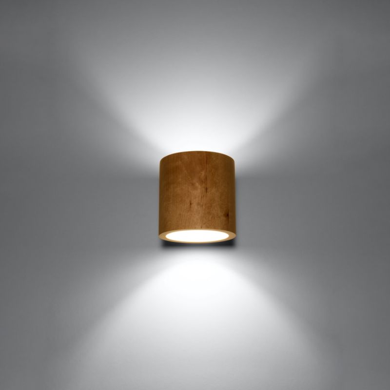 Kinkiet Sollux Lighting ORBIS naturalne drewno 1 szt.