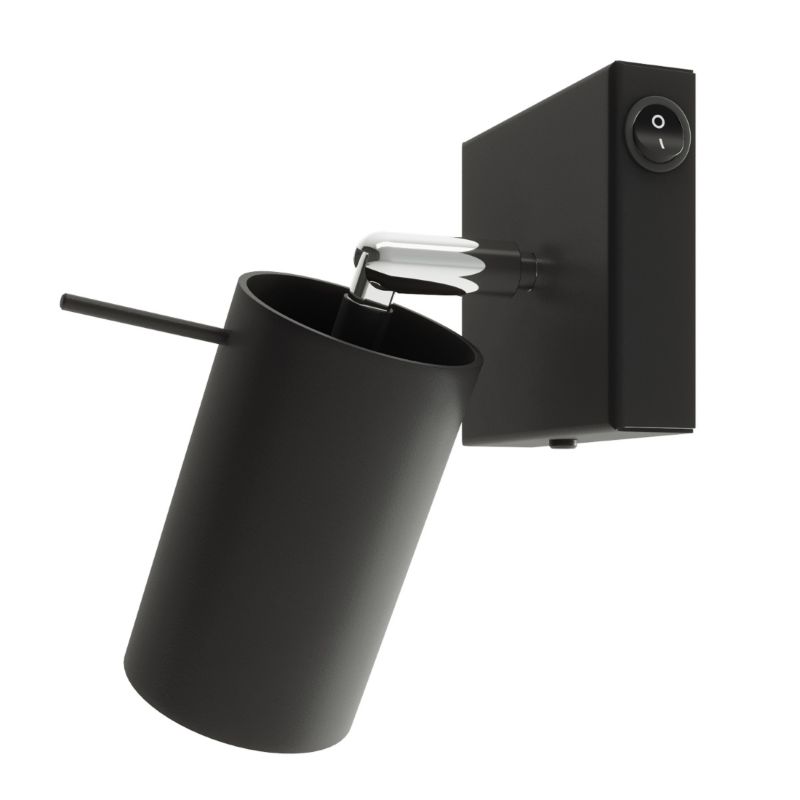 Kinkiet Sollux Lighting RING czarny z włącznikiem 1 szt.
