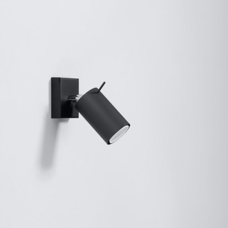 Kinkiet Sollux Lighting RING czarny z włącznikiem 1 szt.