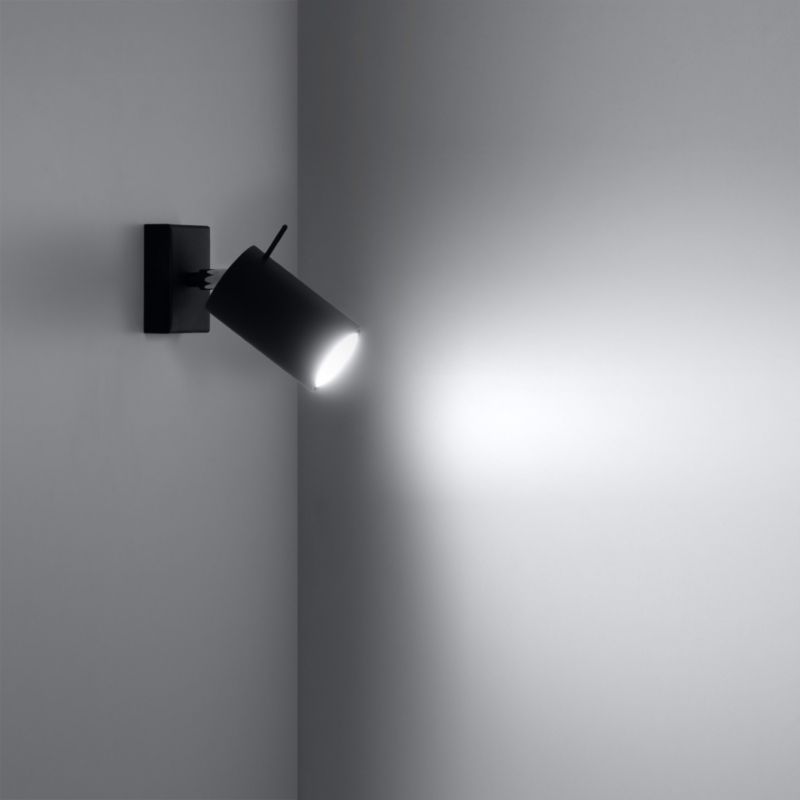 Kinkiet Sollux Lighting RING czarny z włącznikiem 1 szt.