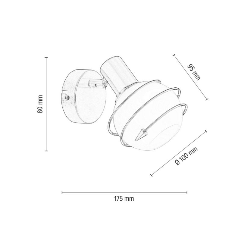 Kinkiet SPOT Light  1xE14 Max.40W Połączenie Satyny i Białego Szkła, Polski Producent, 1 szt.