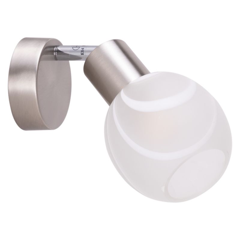 Kinkiet SPOT Light  1xE14 Max.40W Połączenie Satyny i Bieli w Klasycznym Designie, Polski Producent, 1 szt.