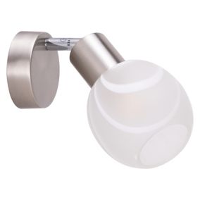 Kinkiet SPOT Light  1xE14 Max.40W Połączenie Satyny i Bieli w Klasycznym Designie, Polski Producent, 1 szt.