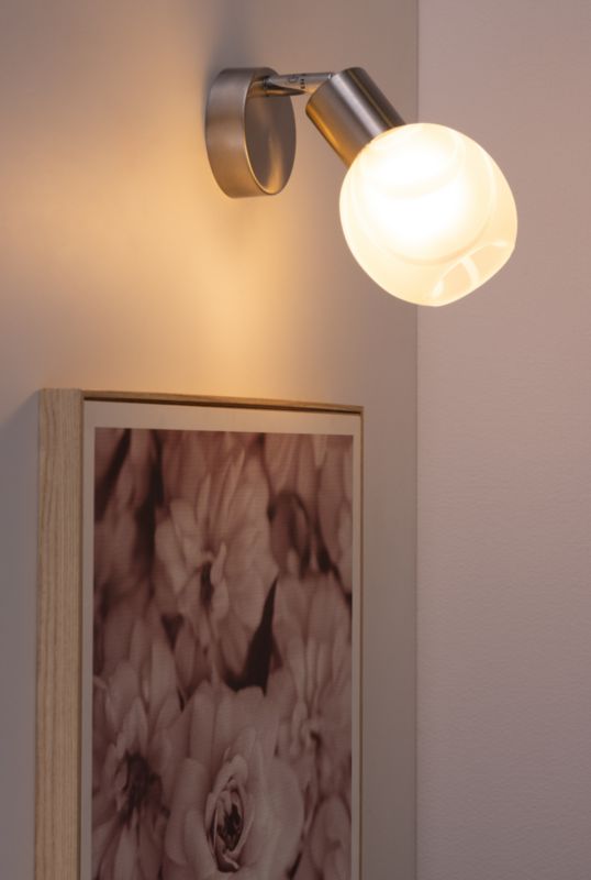 Kinkiet SPOT Light  1xE14 Max.40W Połączenie Satyny i Bieli w Klasycznym Designie, Polski Producent, 1 szt.