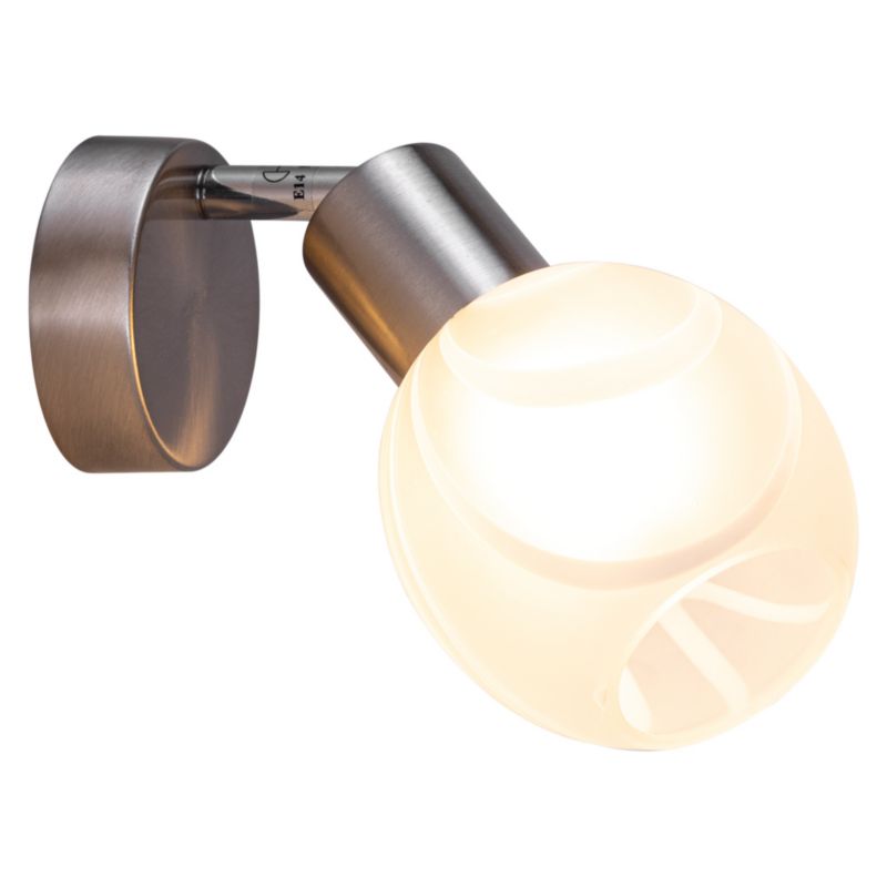 Kinkiet SPOT Light  1xE14 Max.40W Połączenie Satyny i Bieli w Klasycznym Designie, Polski Producent, 1 szt.