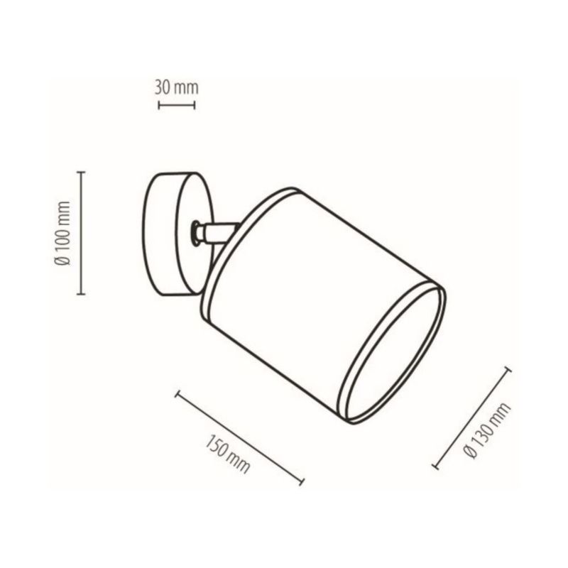 Kinkiet SPOT Light 1xE27 Max.25W Subtelne Połączenie Czerni z Czarnym Abażurem, Polski Producent, 1 szt.