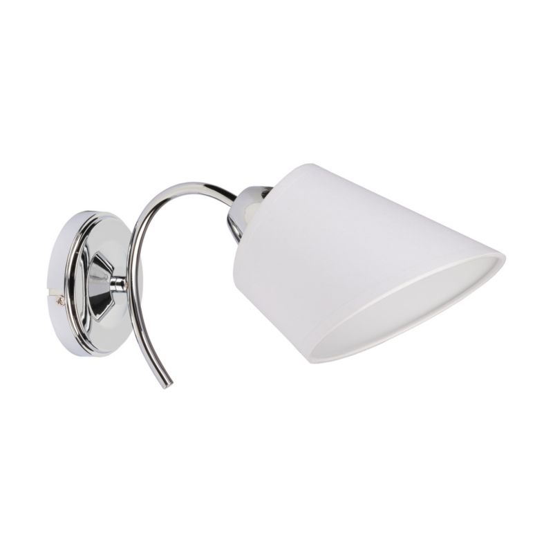 Kinkiet SPOT Light  1xE27 Max.40W Klasyczne Połączenie Chromu z Białym Abażurem, Polski Producent, 1 szt.