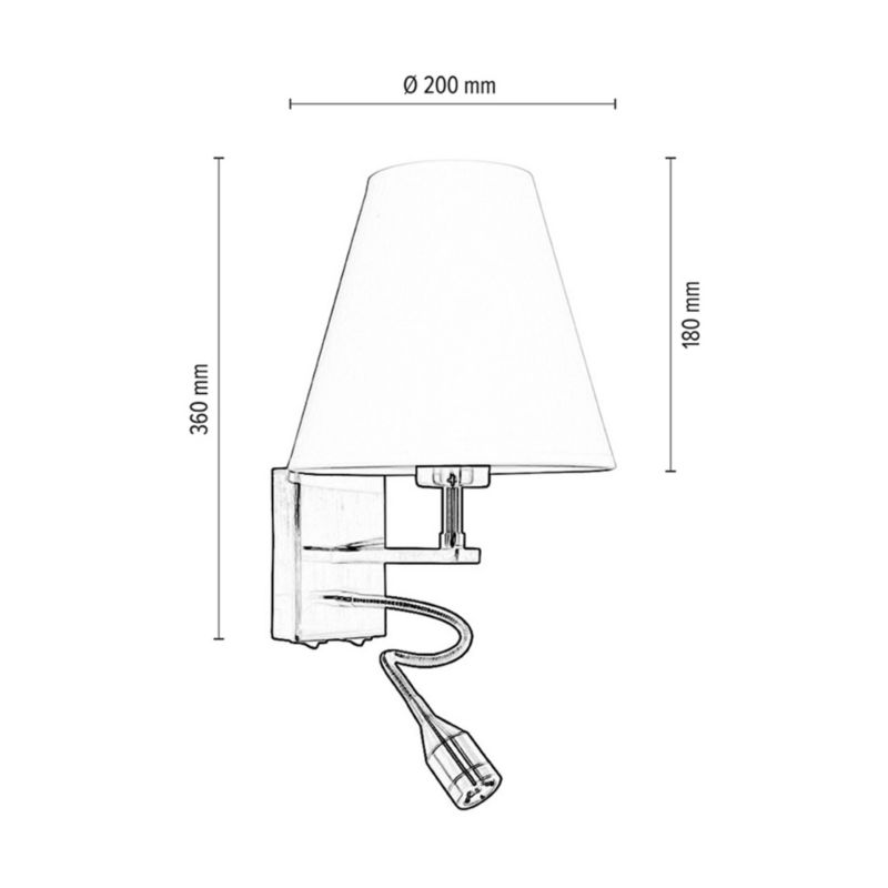 Kinkiet SPOT Light 1xE27 Max.60W, 1xLED Zintegrowany 1W Klasyczna Patyna w Połączeniu z Białym Abażurem, 1 szt.