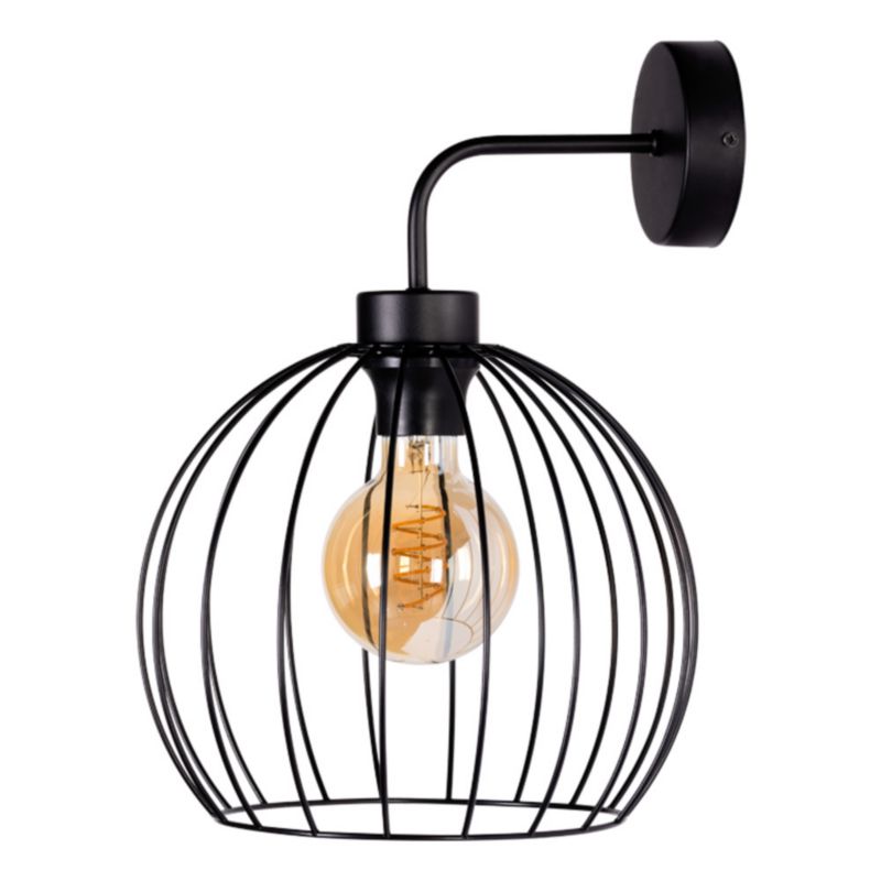 Kinkiet SPOT Light 1xE27 Max.60W Elegancka Czerń w Połączeniu z Czarnym Kloszem, Polski Producent, 1 szt.