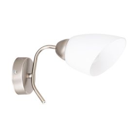 Kinkiet SPOT Light  1xE27 Max.60W Klasyczne Połączenie Satyny z Białym Kloszem, Polski Producent, 1 szt.